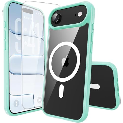 for iPhone 17 Air Clear Case, Compatible with MagSafe, Magnetic Phone Case for iphoneAir, Shockproof Military-Grade Protection，Upgraded [Anti-Yellowing] (Mint Green, 17 Air) - color: Mint Green, size: iPhone 17 Air
