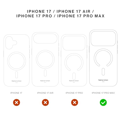 Native Union (Re Clear Case – Transparent Anti-Yellowing Case – MagSafe Compatible with Built-in Magnets – Recycled Materials – Ultra-Durable with Military Grade Drop Protection for iPhone 17 Pro Max - size: iPhone 17 Pro Max