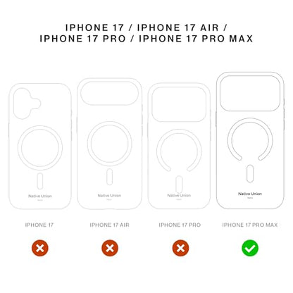 Native Union (Re Clear Case – Transparent Anti-Yellowing Case – MagSafe Compatible with Built-in Magnets – Recycled Materials – Ultra-Durable with Military Grade Drop Protection for iPhone 17 Pro Max - size: iPhone 17 Pro Max