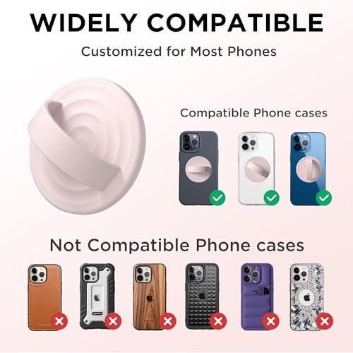 Magnetic Phone Grip for MagSafe, Silicone Ring Grip, Lovely Pink - color: Lovely Pink