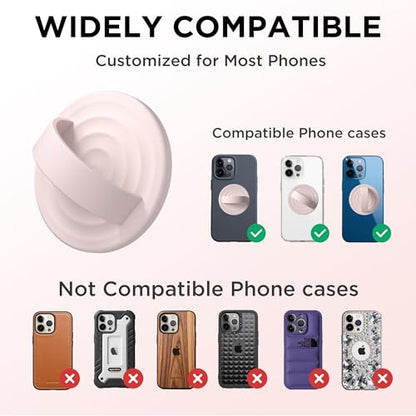 Magnetic Phone Grip for MagSafe, Silicone Ring Grip, Lovely Pink - color: Lovely Pink
