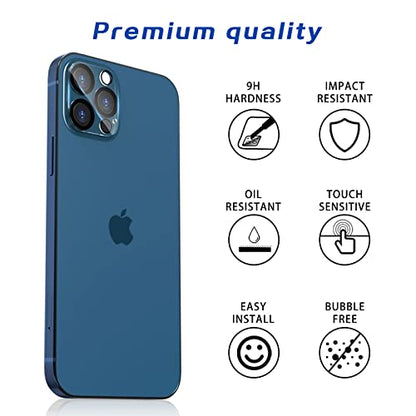 imluckies Camera Lens Protector for iPhone 12 Pro Max 6.7" Tempered Glass, HD Clear & 9H Hardness, Case-Friendly, Scratch Resistant, Easy Installation[3 Pack] - size: 12 Pro Max-Black