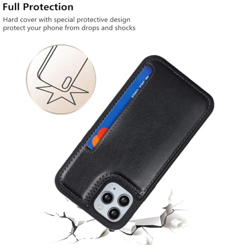 iCoverCase Compatible with iPhone 11 Pro Phone Case with Card Holder, Wallet Case for Women Men RFID Blocking PU Leather Protective Case 5.8 Inch (Black) - color: Black