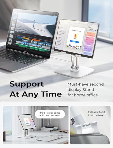 LISEN for iPad Stand Holder Adjustable Tablet Stand for Desk White - color: White