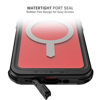 Ghostek Nautical Waterproof Apple iPhone 15 Case with Holster Belt Clip - Screen & Camera Protector, MagSafe Compatible, Rugged Heavy Duty (6.1 Inch, Clear) - color: Clear, size: iPhone 15