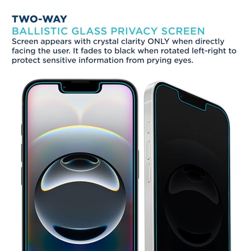Tech Armor for Apple iPhone 16E Privacy Screen Protector, iPhone 14, 13 and 13 Pro Tempered Glass 6.1 Inch - Anti-Spy Ballistic, Case Friendly, Easy Install, Private, 9H Hardness -2 Pack - size: iPhone 14 / 13 / 13 Pro-6.1 Inch (Pack of 2)