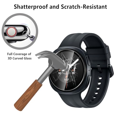 6-Pack Tempered Glass for Samsung Galaxy Watch 9 44mm Watch Screen Protector, 9H Hardness HD Clear Anti-Scratch Tempered Glass Protection Film for Galaxy Watch9 44mm, Bubble Free Anti Scratch - size: Galaxy Watch 9 44mm