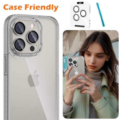 imluckies for iPhone 16 Pro - iPhone 16 Pro Max Camera Lens Protector, AR+AF Tempered Glass, 9H Ultra-Tough Metal Individual Lens Cover, HD Clear Camera Accessories, Case Friendly - Natural Titanium - color: Natural Titanium