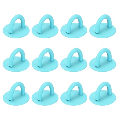 12Pcs Phone Ring Holder (0.7 Inch) - Adhesive Round Shaped Phone Finger Grip Hook Smartphones Keychain Ring Charm Loop for DIY Tablet Case Accessories, Light Blue - color: Light Blue