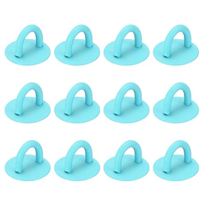 12Pcs Phone Ring Holder (0.7 Inch) - Adhesive Round Shaped Phone Finger Grip Hook Smartphones Keychain Ring Charm Loop for DIY Tablet Case Accessories, Light Blue - color: Light Blue
