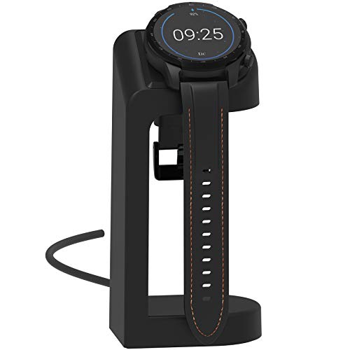 Replacement Connection Charging Dock Compatible with Ticwatch Atlas/Pro 5 Enduro/Pro 5/3 Charger Stand Station Case Friendly with 5 Feet Cable Black