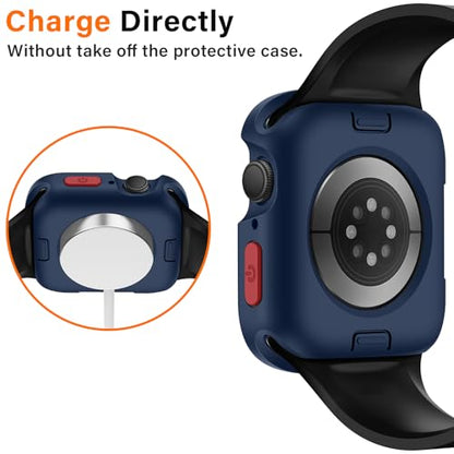 Amizee Rugged Case Compatible with Apple Watch Case Series 11/10 42mm, Soft TPU Shockproof Bumper Drop Proof Protective Cover Compatible with iWatch - Blue - color: Blue, size: 42 mm
