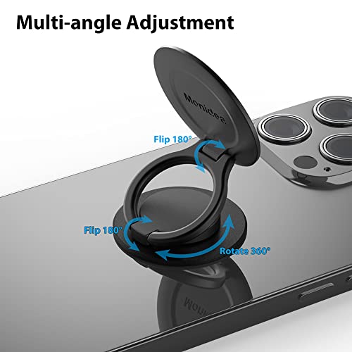 Phone Grip, Phone Ring Holder Finger Kickstand, Foldable & Adjustable Metal Cell Phone Rings Gripper Stand Work with Magnetic Car Mount for iPhone Samsung &Other Phones - Sparkle Yellow - color: Sparkle Yellow
