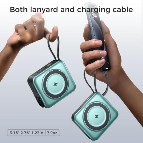 10000mAh Portable Charger Power Bank Built in Cables&Wall Plug - color: Green