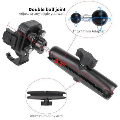 Universal Phone Mount Holder with 1" Ball Head Adapter for RAM Mounts - [Vibration Dampener] [5.9" Long Double Socket Arm], Fits 4.7-7.2'' Phones, for Motorcycle ATV UTV Car Bike Boat Truck - style: 1" Ball Phone Holder with 5.9" Arm