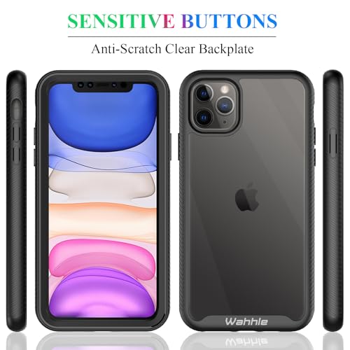 Compatible with iPhone 11 Pro Max Case, Built in Screen Protector Full Body Shockproof Slim Fit Bumper Protective Phone Cover 6.5'' Men Women-Black/Clear - size: iPhone 11 Pro Max