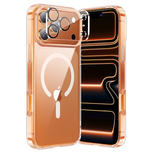 Anti-Yellowing Strong Magnetic for iPhone 17 Pro Max Case, with Camera Lens Protector [Compatible with MagSafe] [12FT Military Grade Drop] Slim Thin iPhone Cover 6.9 Inch, Clear - color: Clear, size: Iphone 17 Pro Max