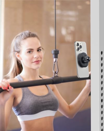 APPS2Car Gym Magnetic Phone Holder, Aluminum Alloy Base & Ball Joint, Black