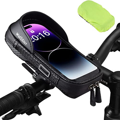 WOLFILIST Phone Holder for Bike/E-Bike, Bicycle Handlebar/Top Tube Bag