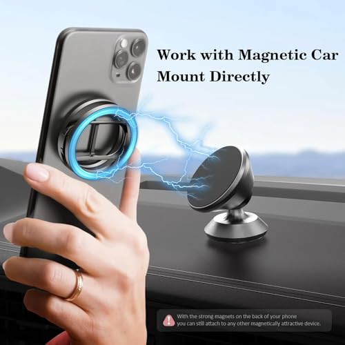 Gym Magnetic Phone Holder - Black-Gray, Dual Magnet, Strong Grip, 360° Rotation, Attach to Metal Surfaces, Compatible with iPhone 16/15/14/13/12, Samsung, MagSafe Case & All Smartphones - color: Black-Grey