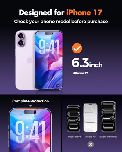 UNBREAKcable 2-Pack Screen Protector for iPhone 17 Tempered Glass - size: iPhone 17