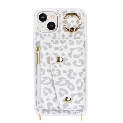 Lipvina Crossbody Wallet Case for iPhone 13,White Leopard - color: 03-White Leopard, size: iPhone 13 6.1"