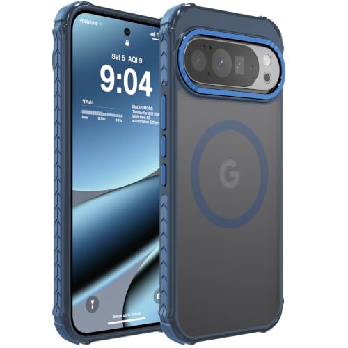 DEERLAMN Strong Magnetic Case for Google Pixel 10 Pro XL 6.8-Inch,Compatible with Magsafe,Military Grade Drop Protection,Translucent Matte Shockproof Protective Phone Cover, Frosted Blue - color: Blue, size: For Pixel 10 Pro XL/11-Pro-XL-6.8-Inch