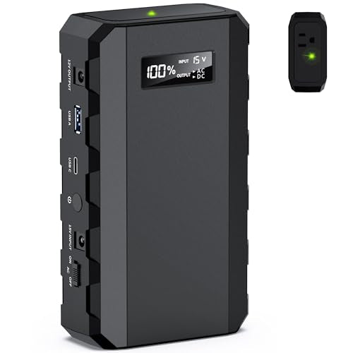 Apowking Portable Power Bank with AC Outlet, 65W Portable Laptop Charger - color: Black