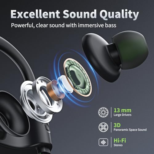JOYWISE Bluetooth Headphones, Wireless Earbuds with 16 Hrs Playtime for Gym - color: Green
