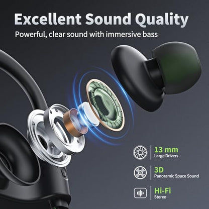JOYWISE Bluetooth Headphones, Wireless Earbuds with 16 Hrs Playtime for Gym - color: Green
