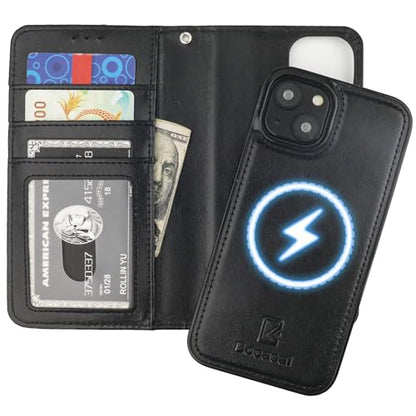 Bocasal for MagSafe Wallet Case Card Holder for iPhone 14, Black - color: Black for MagSafe