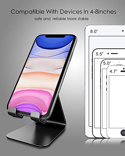 CreaDream Phone Stand Holder, Aluminum Phone Stand for Desk - color: Black