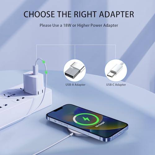 for MagSafe Charger, Magnetic Wireless Charging Pad for iPhone 17/17 Pro/17 Pro Max/Air/16 15 14 13 12 Pro Max Plus mini/AirPods 2 3 Pro, Strong Magnet, Aluminum Alloy, USB-C/A Ports(Silver) - color: Silver