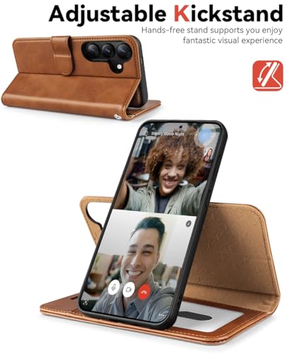 OCASE for Samsung Galaxy S26 Plus Detachable Wallet Case with Card Holder, [2 in 1] PU Leather Flip Folio Case with RFID Blocking Stand Wrist Strap Shockproof Phone Cover 2026, Brown - color: Brown, size: Samsung Galaxy S26 Plus