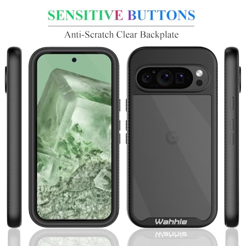 Compatible with Google Pixel 9 Pro XL Case, Built in Screen Protector Full Body Shockproof Slim Fit Bumper Protective Phone Cover Men Women-Black/Clear - size: Google 9 Pro XL Case