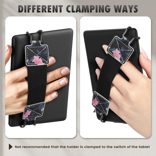 MoKo Security Hand-Strap for 6-8" Kindle eReaders Fire Tablets, Black&Pink - color: C-black & Pink, style: Black Strap