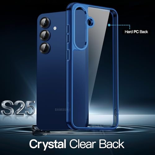 JETech Case for Samsung Galaxy S25 5G, Non-Yellowing Shockproof Bumper Protective Phone Cover, Anti-Scratch Hard PC Back (Navy) - color: Navy, size: Galaxy S25