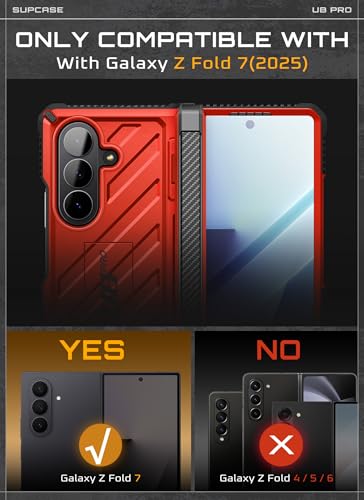 SUPCASE for Samsung Galaxy Z Fold 7 Case with Built-in Kickstand, Ruddy - color: Ruddy