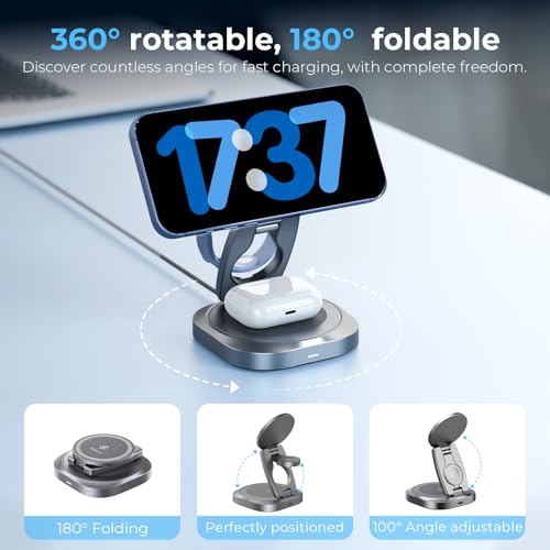 HAVIT W3111 3-in-1 Foldable Wireless Charger for iPhone, Watch & AirPods