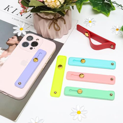 6pcs Bright Colors Telescopic Phone Grip Strap