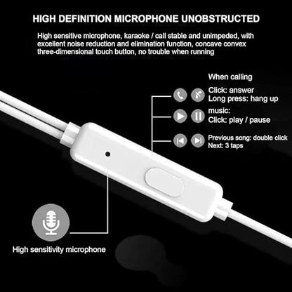 Jinshining Black Wired Earbuds Headphones- in-Ear Noise Rejection Universal 3.5mm Stereo Sport Headset with Mic for School Gaming Sports Music One Size,Headphones,Earbud Headphone