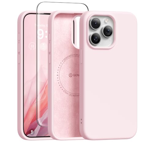 GONEZ Magnetic for iPhone 15 Pro Case, Silicone Cover Chalk Pink - color: A-Chalk Pink, size: Iphone 15 Pro