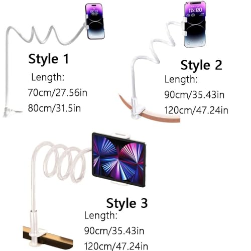 Gooseneck Phone Holder for Bed - Cell Phone Mount Clamp Clip, Flexible Long Arm, Overhead Mount for Desk Headboard Bedside(Black 80cm Phone) - color: black 80cm phone