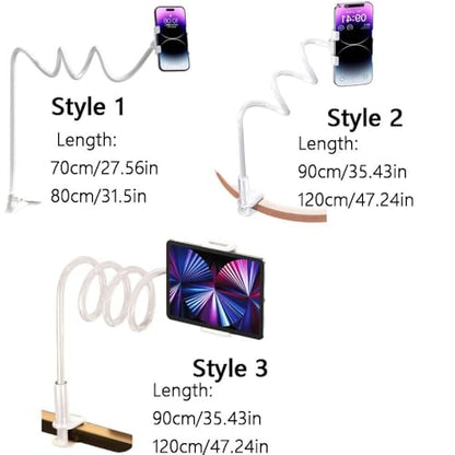 Gooseneck Phone Holder for Bed - Cell Phone Mount Clamp Clip, Flexible Long Arm, Overhead Mount for Desk Headboard Bedside(Black 80cm Phone) - color: black 80cm phone