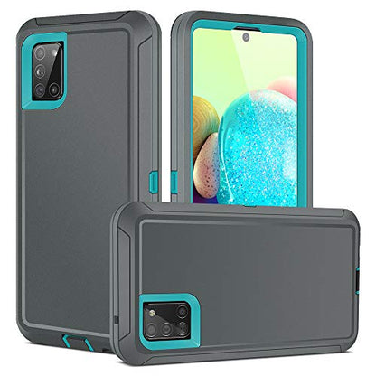 Jelanry for Samsung Galaxy A71 5G Case Heavy Duty & Rugged Cover, Grey/Blue | Dual-Layer Protective Hard Back Cover with Anti-Dust Scratch Raised Screen/Camera Lips Drop Protection for Outdoor Daily Use - color: Gray
