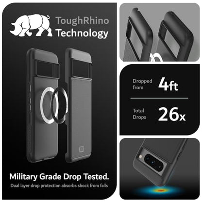 TUDIA MergeGrip [Magsafe Compatible] Designed for Google Pixel 8 Pro Case (2023) - Dual Layer [Military Grade] Shockproof Slim Rugged Tough Heavy Duty Phone Cases - Matte Black - color: Matte Black, size: Magnetic Pixel 8 Pro