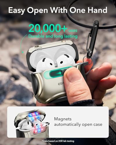 ESR for AirPods 5/4 Case, Compatible with MagSafe, Titanium - color: Titanium, size: AirPods 5&4 Case