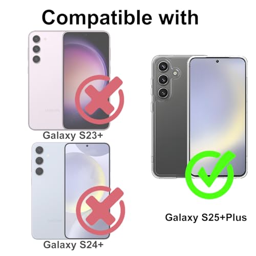 TENOC Phone Case for Samsung Galaxy S25+ Plus, Clear Case Anti-Yellowing Protective Bumper Hard Back Cover - color: Clear Anti-Yellowing, size: S25 Plus
