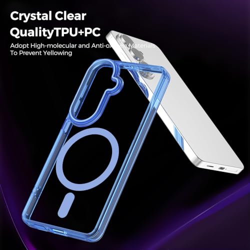Lunivop for Samsung Galaxy s26 Case Hard [Compatible with Magsafe Wireless Charging] Yellowing Resistant Magnetic Cover Clear para S 26 6.3 '' 5G 2026 Rugged Best Phone Cases Light Blue - color: Light Blue, size: Compatible with Samsung Galaxy S26