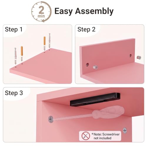 BONTEC Monitor Stand Riser with Cellphone Holder & Cable Management - color: Pink, size: 16.7 Inch